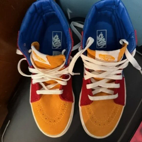 NWOT- Retro Vans Sk8-Hi colorblock suede multicolor – Unisex - 5Y / WM6.5 - RARE - Picture 3 of 16